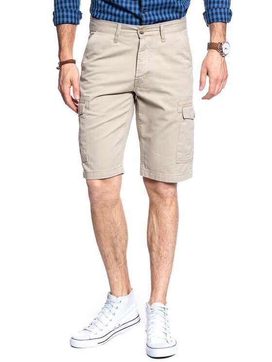 Wrangler Wrangler Szorty jeansowe CARGO SHORTS Beżowy Regular Fit