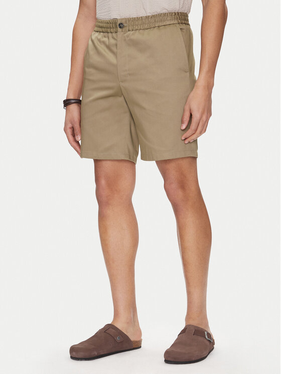 AMI Paris AMI Paris Šortky z materiálu HSO303.CO0103 Khaki Regular Fit