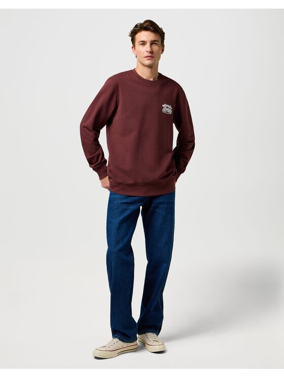 Wrangler Wrangler Felpa AMERICANA CREW Marrone Regular Fit