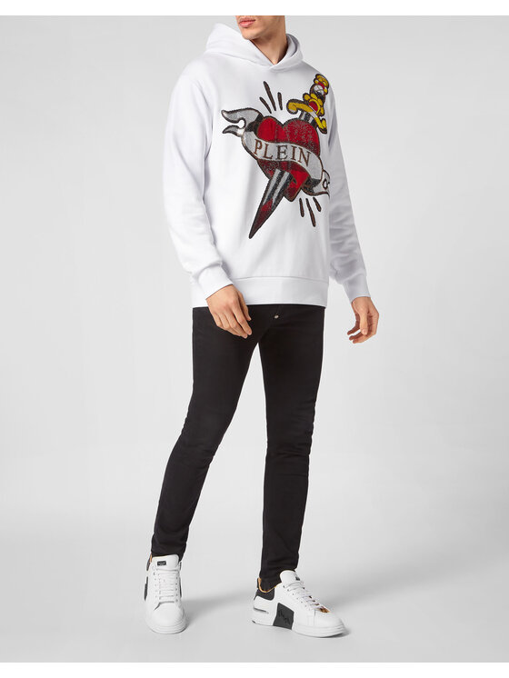PHILIPP PLEIN PHILIPP PLEIN Mikina 2059 Biela Regular Fit