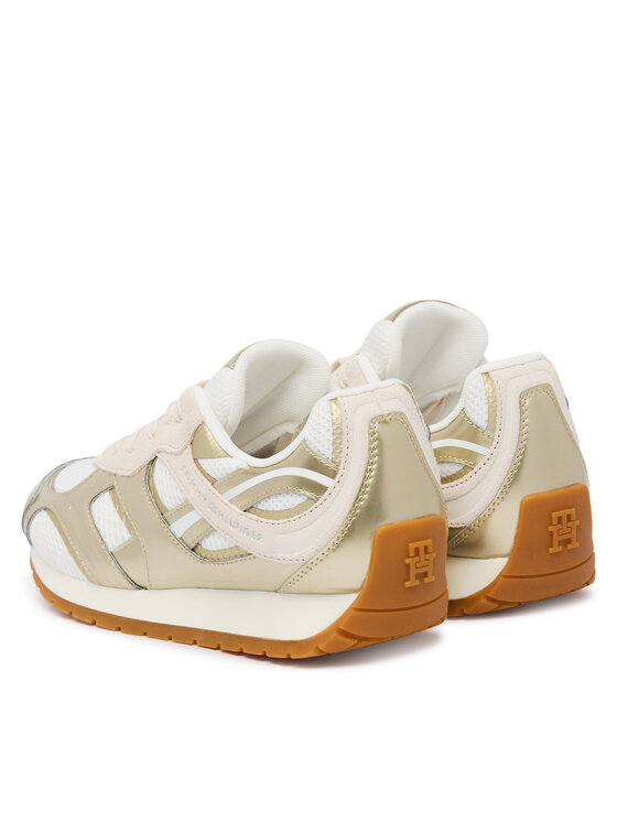 Tommy Hilfiger Tommy Hilfiger Laisvalaikio batai Th Chic Metallic Retro Runner FW0FW09191 Auksinė