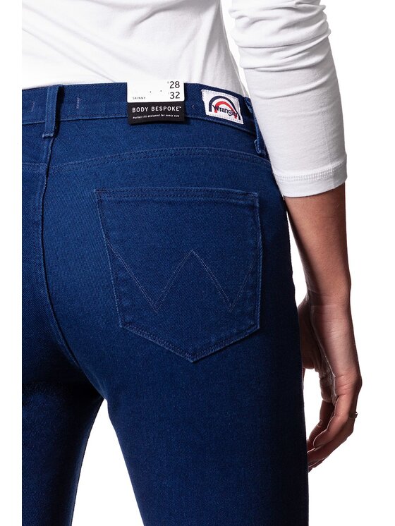 Wrangler Wrangler Jeansy HIGH RISE SKINNY Niebieski Skinny Fit