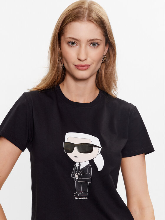 KARL LAGERFELD KARL LAGERFELD Tričko Ikonik 2.0 230W1700 Čierna Regular Fit
