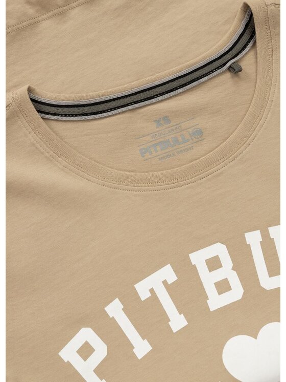 PITBULL PITBULL T-Shirt Koszulka damska LOVE PB S Beżowy Regular Fit