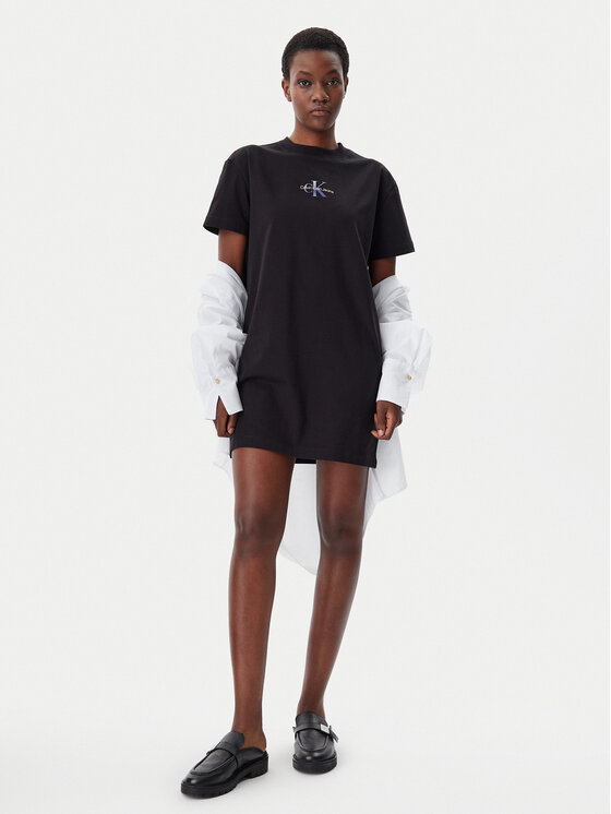 Calvin Klein Jeans Calvin Klein Jeans Ikdienas kleita Gradient Monologo J20J225273 Melns Relaxed Fit