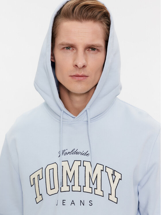 Tommy Jeans Tommy Jeans Bluză Varsity DM0DM18401 Albastru celest Regular Fit