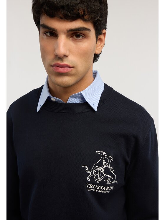 Trussardi Trussardi Sweter M0628000067N034 Niebieski Regular Fit