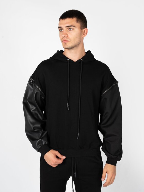 Les Hommes Les Hommes Mikina LBH1000700F Černá Regular Fit