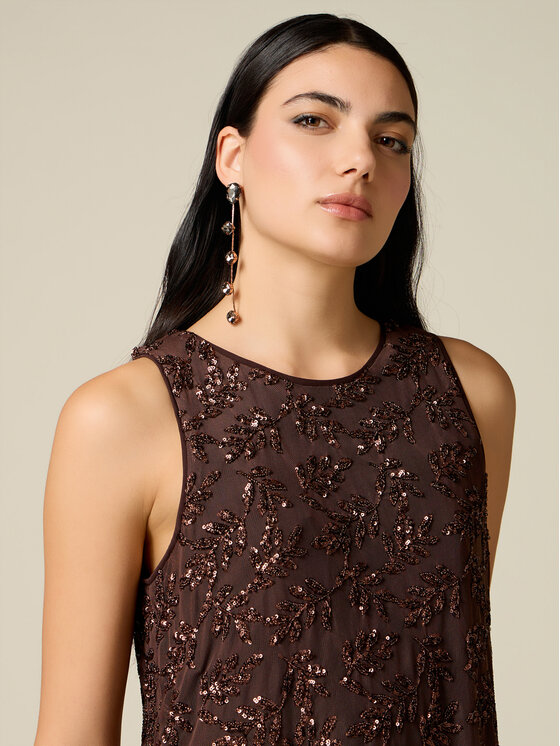 Oltre Oltre Bluzka 2092J000873N032 Brązowy Regular Fit