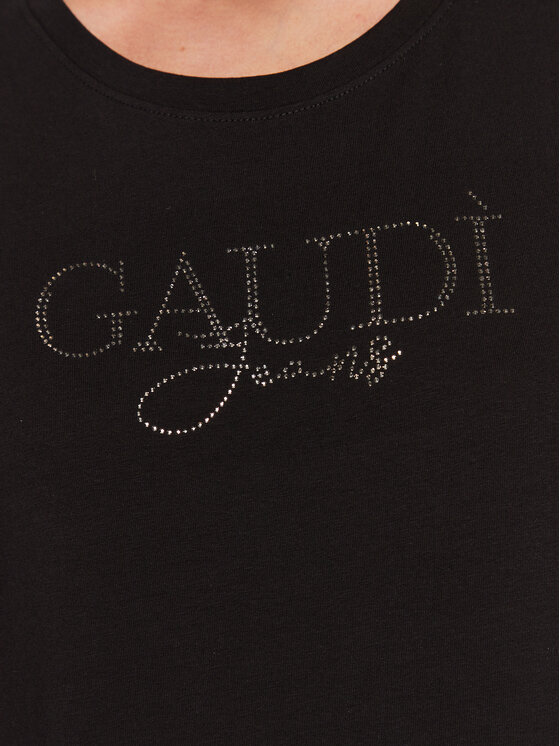 Gaudi Gaudi Jeans T-krekls 311BD64053 Melns Regular Fit