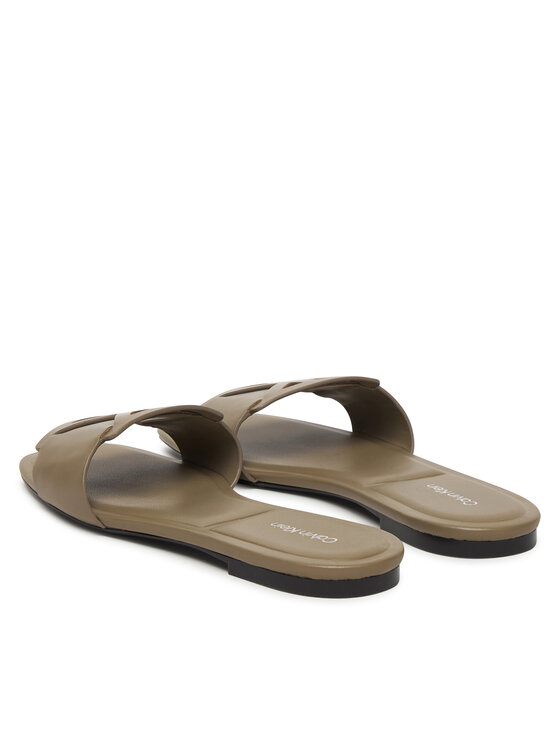 Calvin Klein Calvin Klein Şlapi Square Flat Sandal Emblem HW0HW03128 Bej