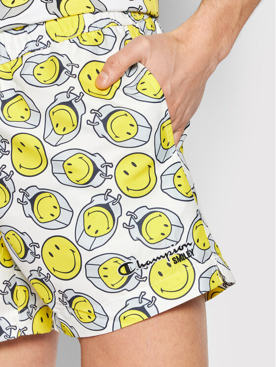 Champion Champion Pantaloni scurți pentru înot SMILEY Poly 218224 Alb Regular Fit