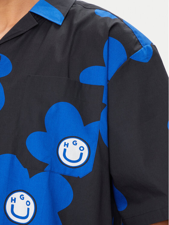 HUGO Hugo Сорочка Eligino 50513855 Чорний Oversize