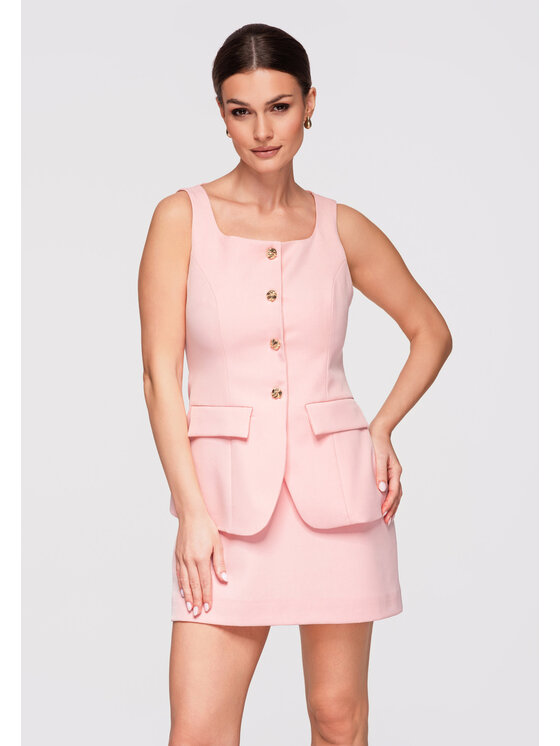 Ombre Ombre Sukienka wieczorowa LA-OM-DLR300 Różowy Slim Fit