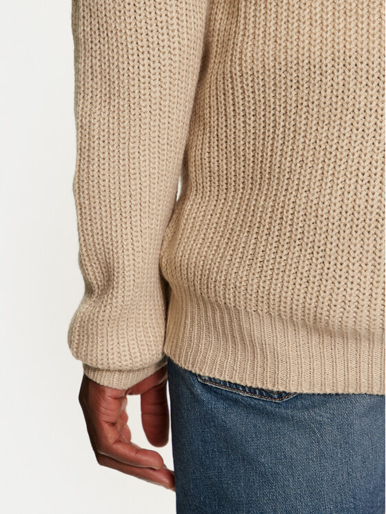 Brave Soul Brave Soul Sweter MK-230BINARY3 Beżowy Regular Fit