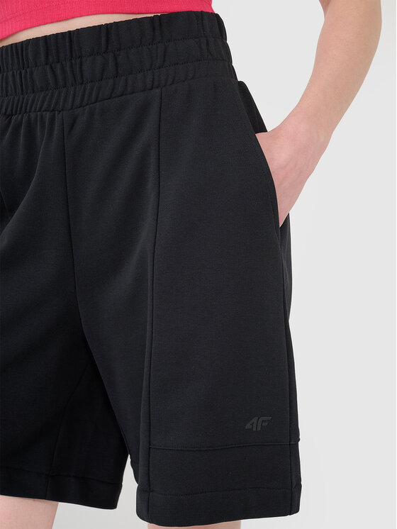 4F 4F Szorty sportowe SS MIDSHOP TEXTILE Czarny Regular Fit
