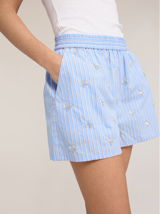 Motivi Motivi Pantaloncini di tessuto P015W000856N0R4 Turchese Regular Fit