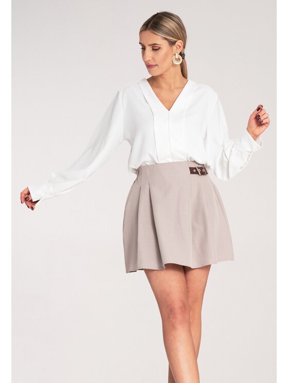 FIGL FIGL Mini sukňa M1157 Béžová A-Line Fit