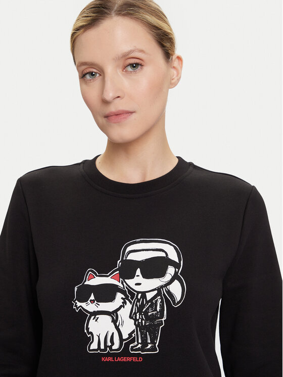 KARL LAGERFELD KARL LAGERFELD Majica dugih rukava A4W20045 Crna Regular Fit