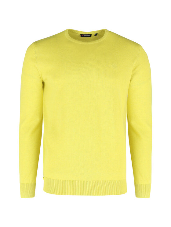 Volcano Volcano Sweter S-RADO Żółty Regular Fit