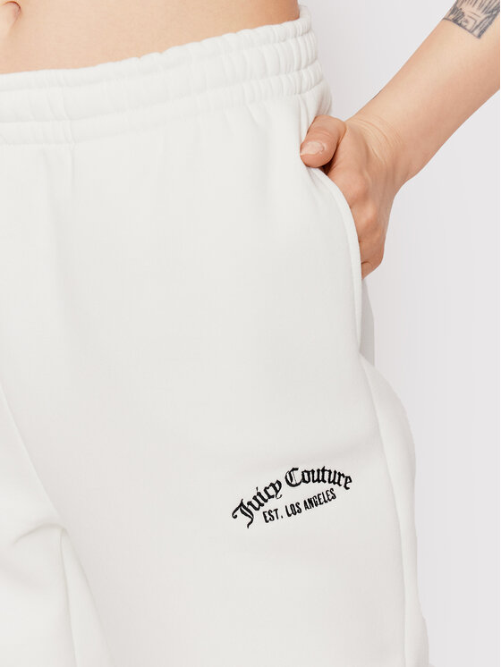 Juicy Couture Juicy Couture Spodnji del trenirke Wendy JCRB122004 Bela Regular Fit