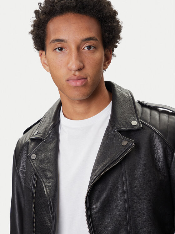 HUGO HUGO Lederjacke Lowis-6 50542108 Schwarz Regular Fit