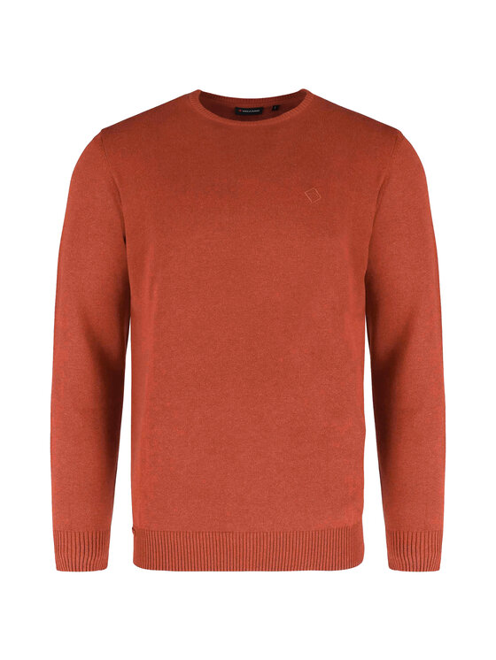 Volcano Volcano Sweter S-RADO Pomarańczowy Regular Fit