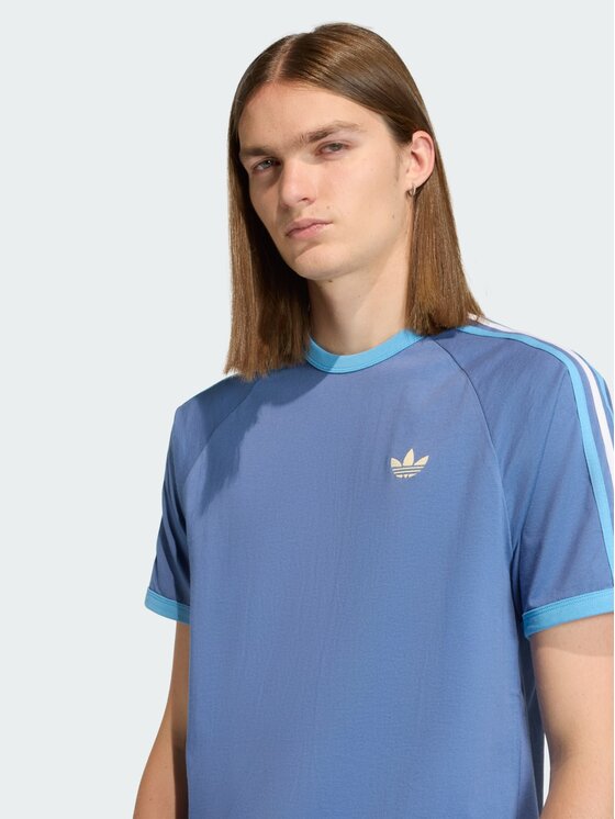 adidas adidas T-Shirt 3-Stripes Niebieski jasny Regular Fit