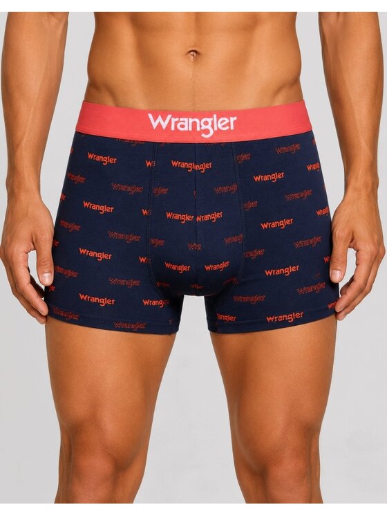 Wrangler Wrangler Bokserki Graph 3 Pack Cotton Elastane Trunks Niebieski