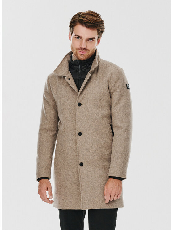 Pako Lorente Pako Lorente Płaszcz P24WF-7X-008 Beżowy Classic Fit