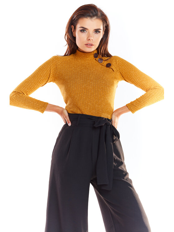 Awama Awama Maglione A315 Marrone Basic Fit