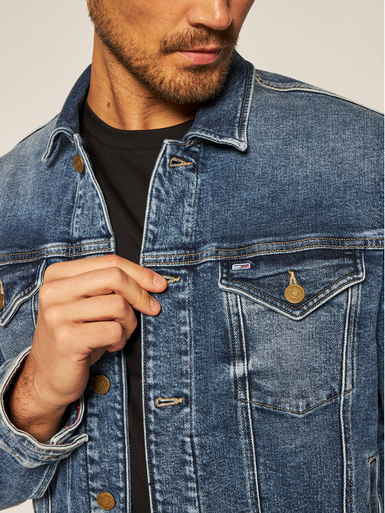 Tommy Jeans Giacca di jeans Trucker DM0DM08282 Blu scuro Regular Fit •  Modivo.it