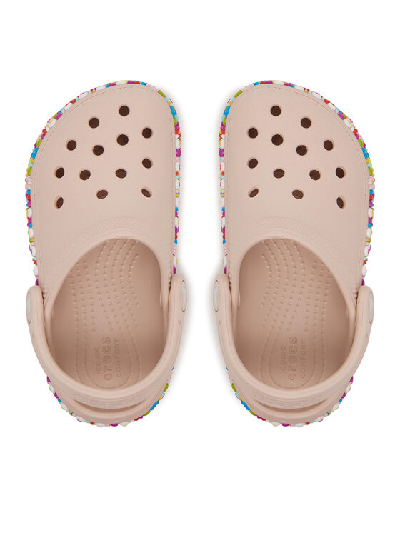 Crocs Crocs Παντόφλες Classic Beaded Band Clog 211627 Μπεζ