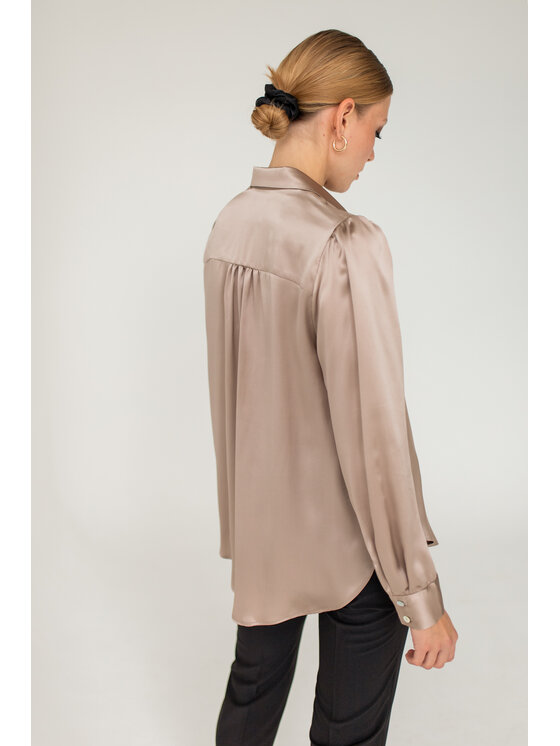 Entelier Entelier Koszula klasyczna Beżowy Comfortable Fit