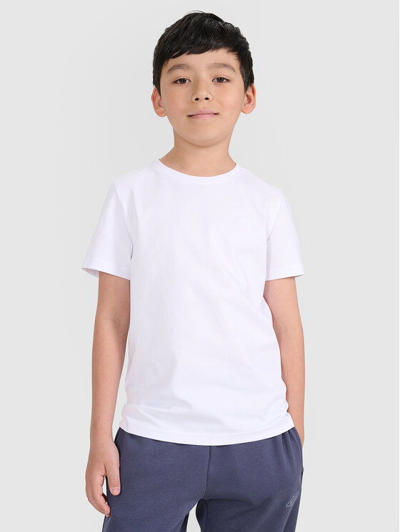 4F 4F T-Shirt BASIC+ Biały Regular Fit