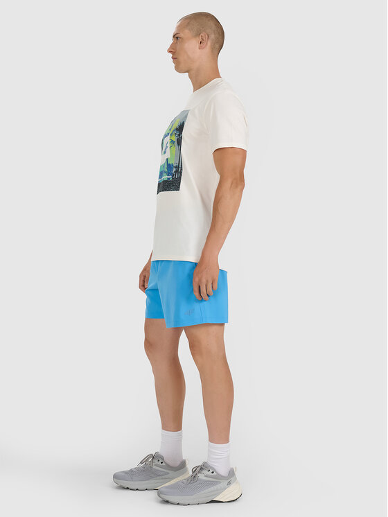 4F 4F T-Shirt FOB SUMMER Kremowy Regular Fit