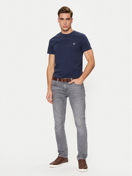 Guess Guess Tricou Caleb U97M00 KCD31 Bleumarin Slim Fit