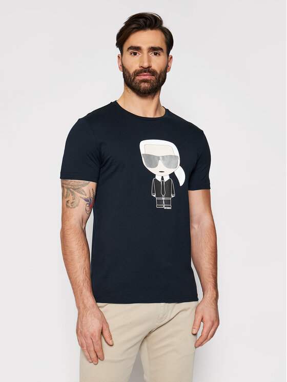 KARL LAGERFELD KARL LAGERFELD T-särk Crewneck 755061 511251 Tumesinine Regular Fit