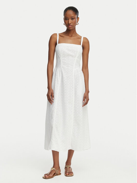 Guess Sukienka letnia W6GK44 W1884 Biały Regular Fit