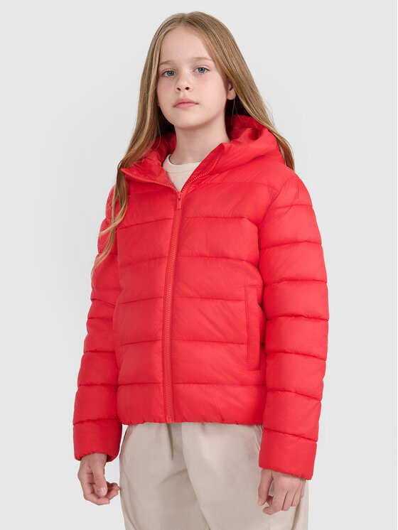 4F 4F Kurtka puchowa OUTERWEAR Czerwony Regular Fit