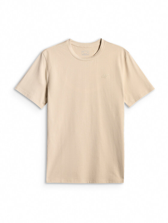 4F 4F T-Shirt BASIC+ Beżowy Regular Fit