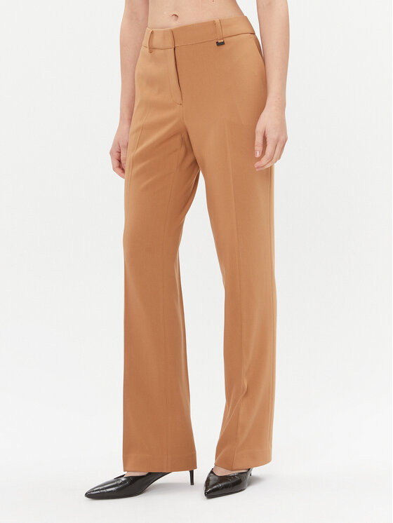 DKNY Bavlnené nohavice UG3PX097 Hnedá Regular Fit