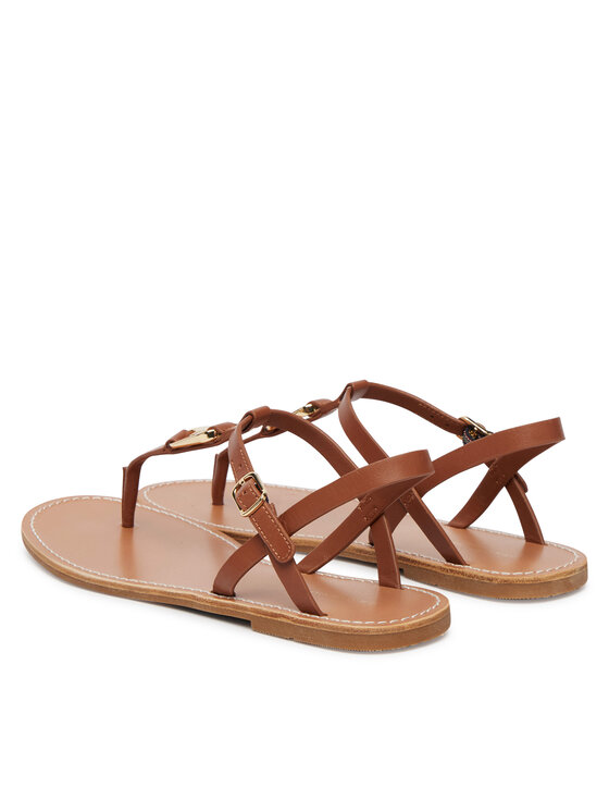 Tommy Hilfiger Tommy Hilfiger Sandali Leather Thong Sandal FW0FW09127 Marrone