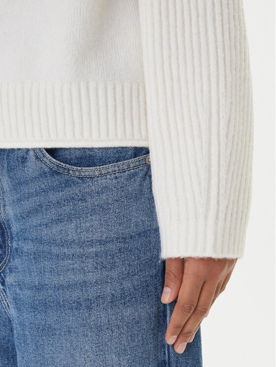 Tommy Jeans Tommy Jeans Rollkragenpullover Flag DW0DW22108 Écru Relaxed Fit