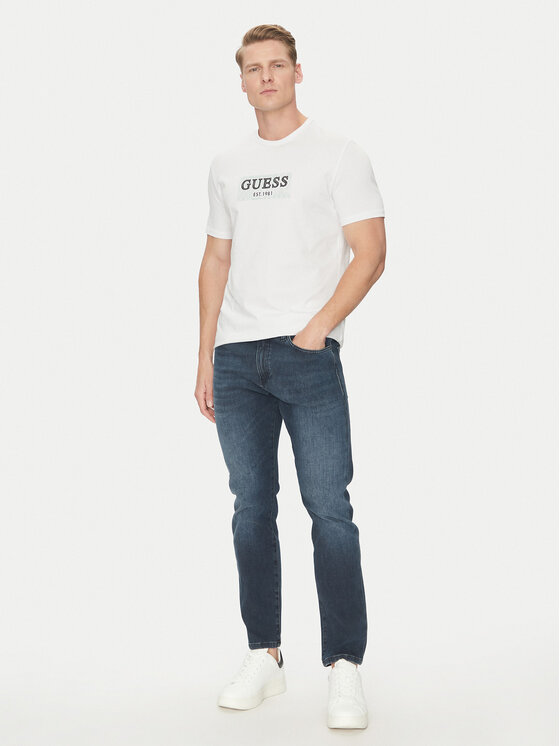 Guess Guess T-Shirt M5GI19 J1314 Biały Slim Fit