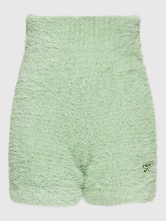 Reebok Reebok Bavlnené šortky Cozy Legging H46811 Zelená Fitted Fit
