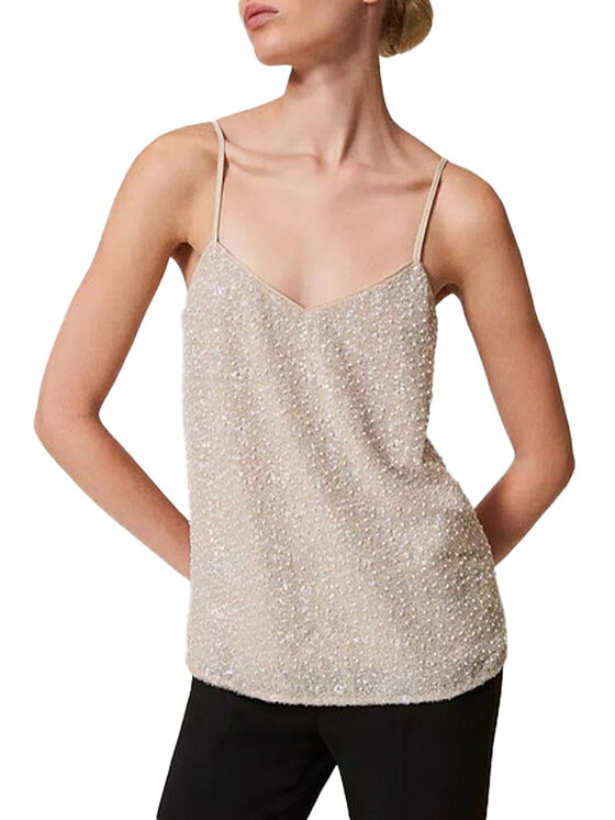 TWINSET TWINSET Τοπ 251tp2201-12254 Χρυσό Regular Fit