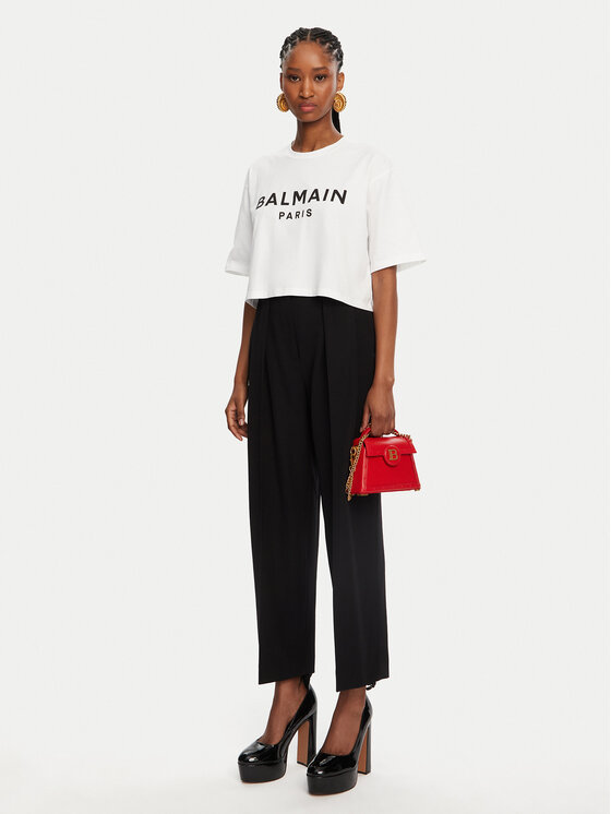 Balmain Balmain T-Shirt BF1EE020BB02 Weiß Relaxed Fit