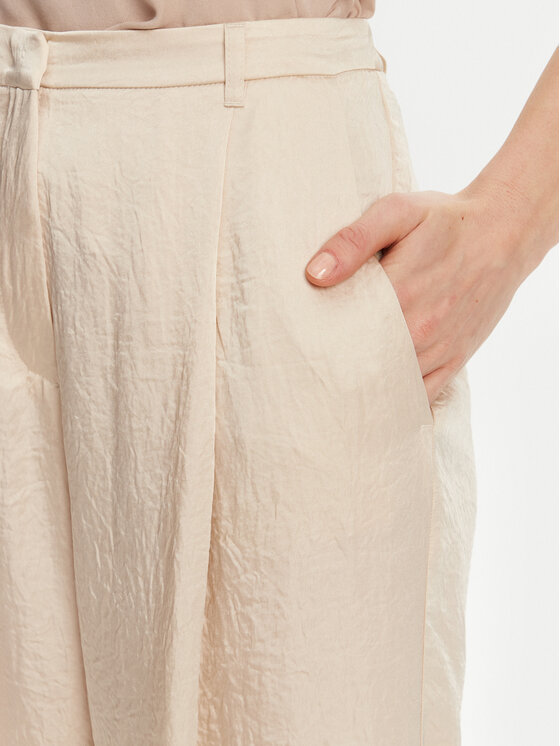 Marella Marella Palazzo kalhoty Silico 2513131125 Écru Wide Leg