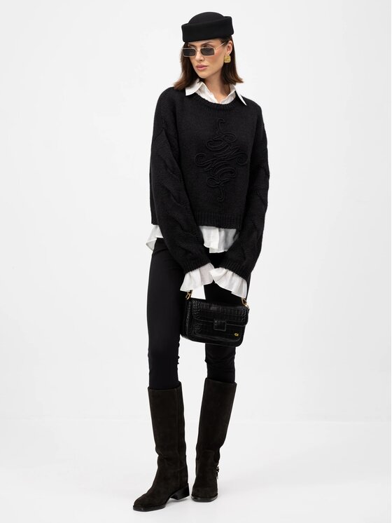 MANDRAGORA MANDRAGORA Svetr Vero Černá Slim Fit